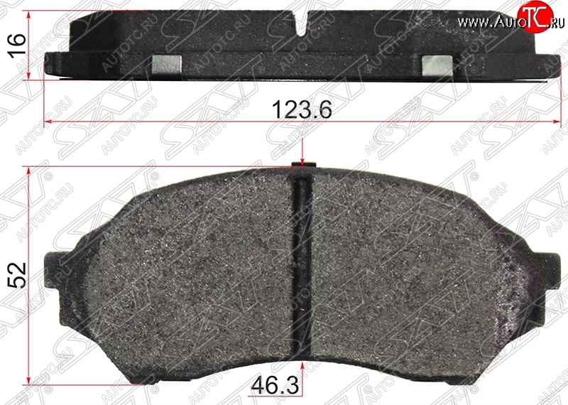 1 239 р. Колодки тормозные SAT (передние)  Mazda 323/Familia  седан (1998-2004) BJ дорестайлинг, BJ рестайлинг  с доставкой в г. Екатеринбург