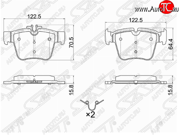 1 189 р. Комплект задних тормозных колодок SAT  Mercedes-Benz C-Class  W205 (2015-2018) дорестайлинг седан  с доставкой в г. Екатеринбург