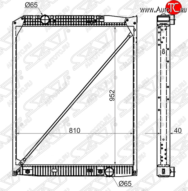 34 999 р. Радиатор двигателя (пластинчатый, МКПП/АКПП) SAT Mercedes-Benz Actros (1995-2024)  с доставкой в г. Екатеринбург