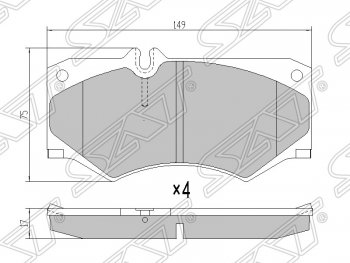 Колодки тормозные SAT (передние) Mercedes-Benz (Мерседес-Бенс) G class (Г)  W463 (1989-1994) W463 5 дв. дорестайлинг