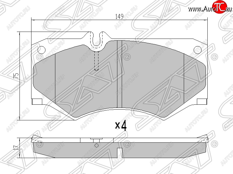 1 429 р. Колодки тормозные SAT (передние)  Mercedes-Benz G class  W463 (1989-1994) 5 дв. дорестайлинг  с доставкой в г. Екатеринбург