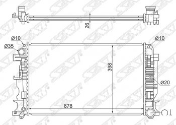 Радиатор двигателя (трубчатый, МКПП) SAT Mercedes-Benz (Мерседес-Бенс) Sprinter (Спринтер)  W906 (2006-2018), Volkswagen (Волксваген) Crafter (Крафтер)  1 (2006-2017)