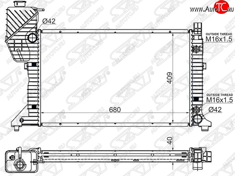 11 399 р. Радиатор двигателя SAT (пластинчатый, АКПП) Mercedes-Benz Sprinter W901 (1995-2000)  с доставкой в г. Екатеринбург