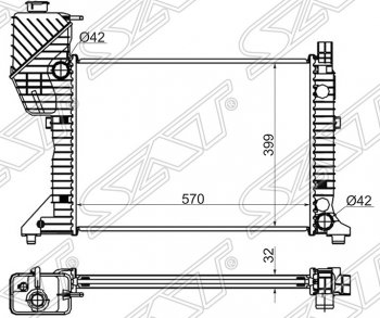 Радиатор двигателя SAT (трубчатый, МКПП) Mercedes-Benz Sprinter W901 (1995-2000)