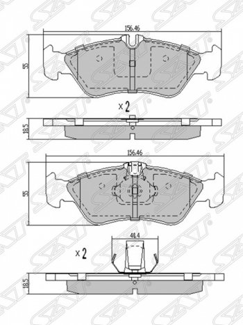 1 359 р. Колодки тормозные задние SAT  Mercedes-Benz Sprinter ( W901,  W905,  W906) (1995-2018) рестайлинг, рестайлинг  с доставкой в г. Екатеринбург. Увеличить фотографию 1