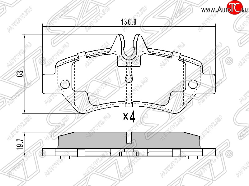 1 049 р. Колодки тормозные задние SAT  Mercedes-Benz Sprinter  W906 (2006-2013)  с доставкой в г. Екатеринбург