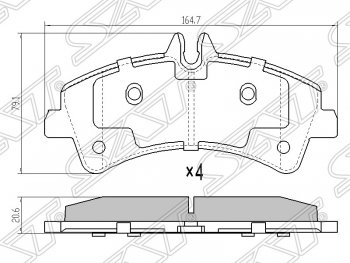 1 649 р. Колодки тормозные задние SAT  Mercedes-Benz Sprinter  W906 (2006-2013)  с доставкой в г. Екатеринбург. Увеличить фотографию 1