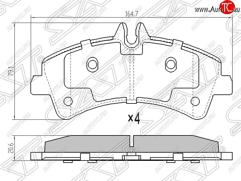 1 649 р. Колодки тормозные задние SAT  Mercedes-Benz Sprinter  W906 (2006-2013)  с доставкой в г. Екатеринбург