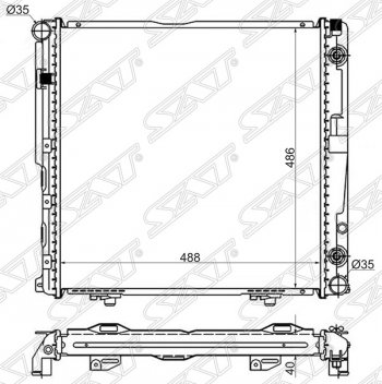 Радиатор двигателя SAT (пластинчатый, 2.0/2.2/2.3, АКПП) Mercedes-Benz (Мерседес-Бенс) E-Class (е-класс) ( W124,  S124) (1984-1996) W124, S124 седан дорестайлинг, универсал рестайлинг