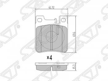 Колодки тормозные задние SAT Mercedes-Benz C-Class (S202,  W202,  W203,  CL203,  S203), CLK class (W209), E-Class (W124,  S124,  W210), S class (W220)