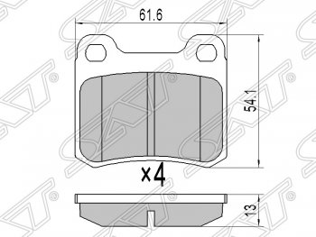 Колодки тормозные задние SAT  C-Class ( W201,  W202), E-Class ( W124,  S124)