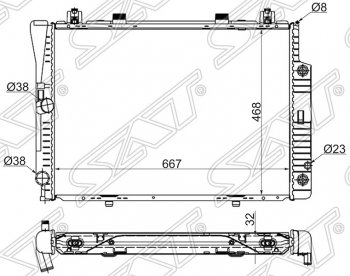 10 399 р. Радиатор двигателя SAT (пластинчатый, 2.8/3.0/3.2, МКПП/АКПП) Mercedes-Benz S class W140 Седан (1991-1998)  с доставкой в г. Екатеринбург. Увеличить фотографию 1