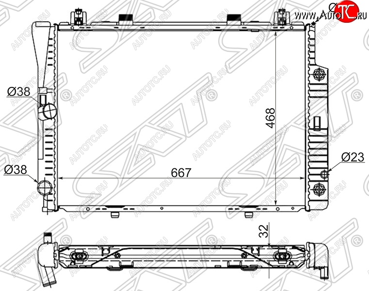 10 399 р. Радиатор двигателя SAT (пластинчатый, 2.8/3.0/3.2, МКПП/АКПП) Mercedes-Benz S class W140 Седан (1991-1998)  с доставкой в г. Екатеринбург