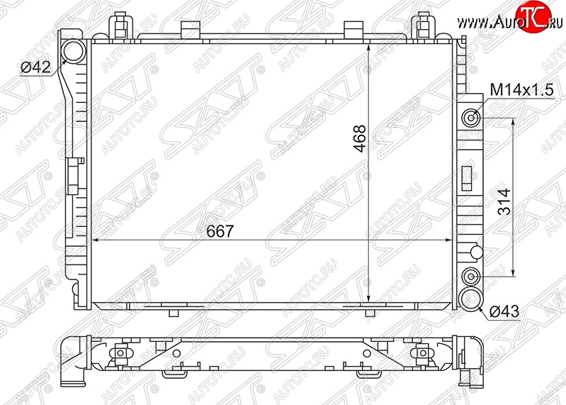 10 599 р. Радиатор двигателя SAT (пластинчатый, 3.0TD/3.5TD, МКПП/АКПП)  Mercedes-Benz S class  W140 (1991-1998) Седан  с доставкой в г. Екатеринбург