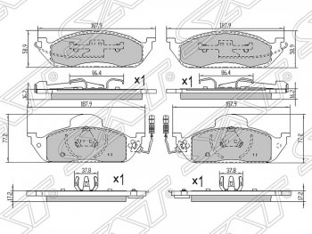 1 549 р. Колодки тормозные SAT (передние)  Mercedes-Benz ML class  W163 (1997-2001) дорестайлинг  с доставкой в г. Екатеринбург. Увеличить фотографию 1