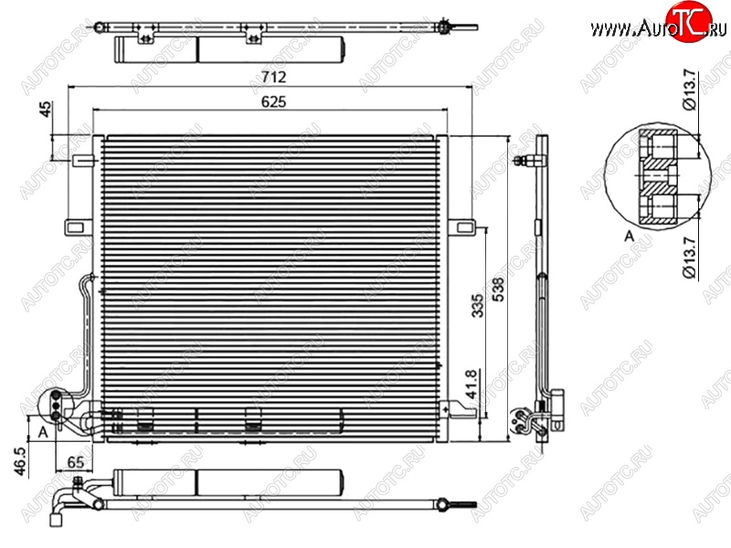 7 199 р. Радиатор кондиционера SAT  Mercedes-Benz ML class  W164 (2005-2011) дорестайлинг, рестайлинг  с доставкой в г. Екатеринбург