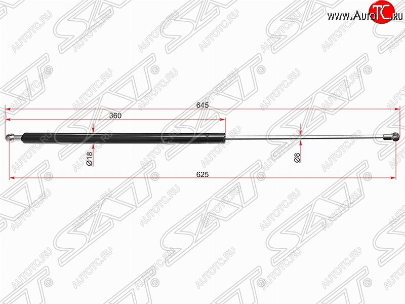 589 р. Упор крышки багажника SAT (газовый, LH=RH)  Mercedes-Benz ML class  W166 (2011-2015)  с доставкой в г. Екатеринбург