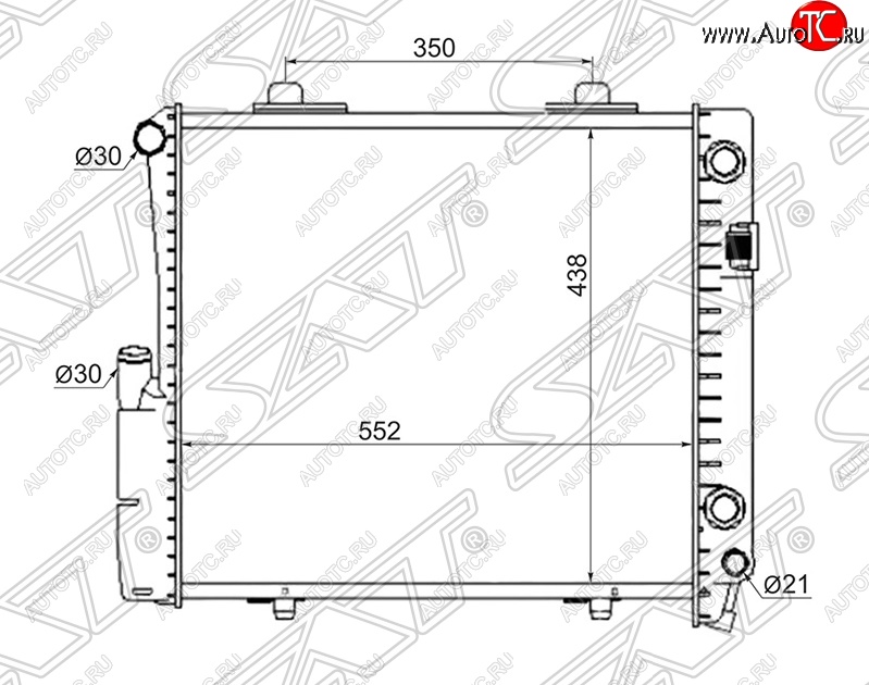 9 749 р. Радиатор двигателя (пластинчатый, 2.6/3.2, МКПП/АКПП) SAT  Mercedes-Benz C-Class  W201 (1982-1992) седан  с доставкой в г. Екатеринбург