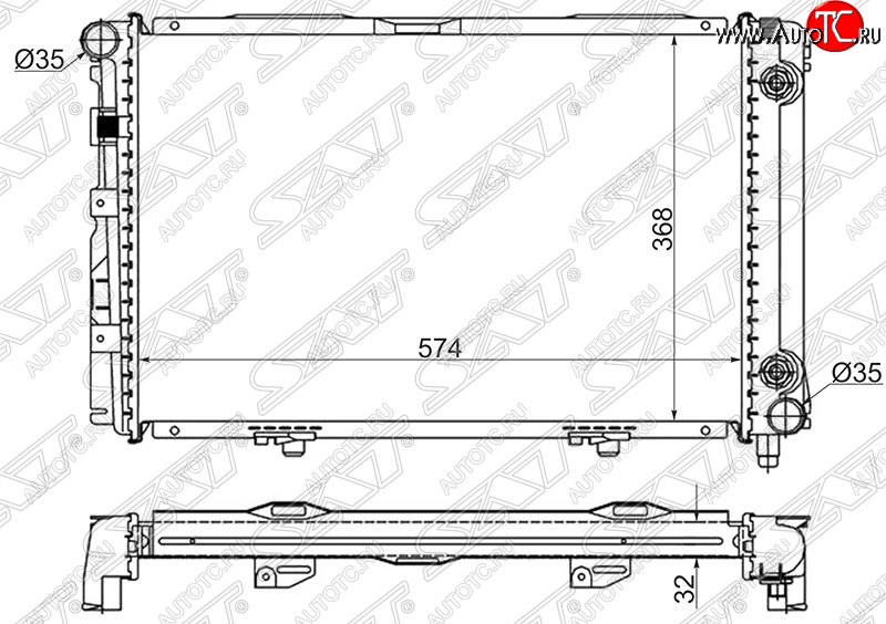 12 949 р. Радиатор двигателя (пластинчатый, 1.8/2.0/2.0D/2.2D, АКПП) SAT Mercedes-Benz C-Class W201 седан (1982-1992)  с доставкой в г. Екатеринбург