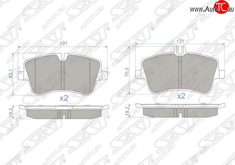 1 199 р. Колодки тормозные SAT (передние)  Mercedes-Benz C-Class  W203 (2000-2008) дорестайлинг седан, рестайлинг седан  с доставкой в г. Екатеринбург