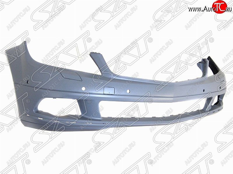 8 349 р. Передний бампер SAT (под омыватели/сонары/молдинги, пр-во Тайвань) Mercedes-Benz C-Class W204 дорестайлинг седан (2007-2011) (Неокрашенный)  с доставкой в г. Екатеринбург