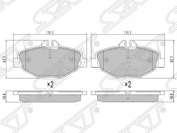 1 399 р. Колодки тормозные SAT (передние)  Mercedes-Benz E-Class  W211 (2002-2009) дорестайлинг седан, рестайлинг седан  с доставкой в г. Екатеринбург. Увеличить фотографию 1