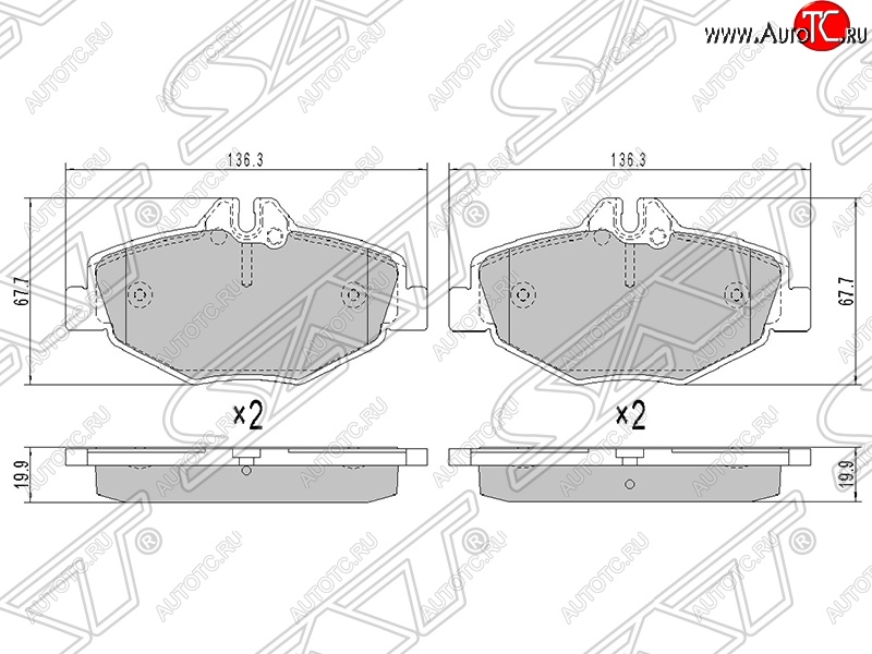 1 399 р. Колодки тормозные SAT (передние)  Mercedes-Benz E-Class  W211 (2002-2009) дорестайлинг седан, рестайлинг седан  с доставкой в г. Екатеринбург