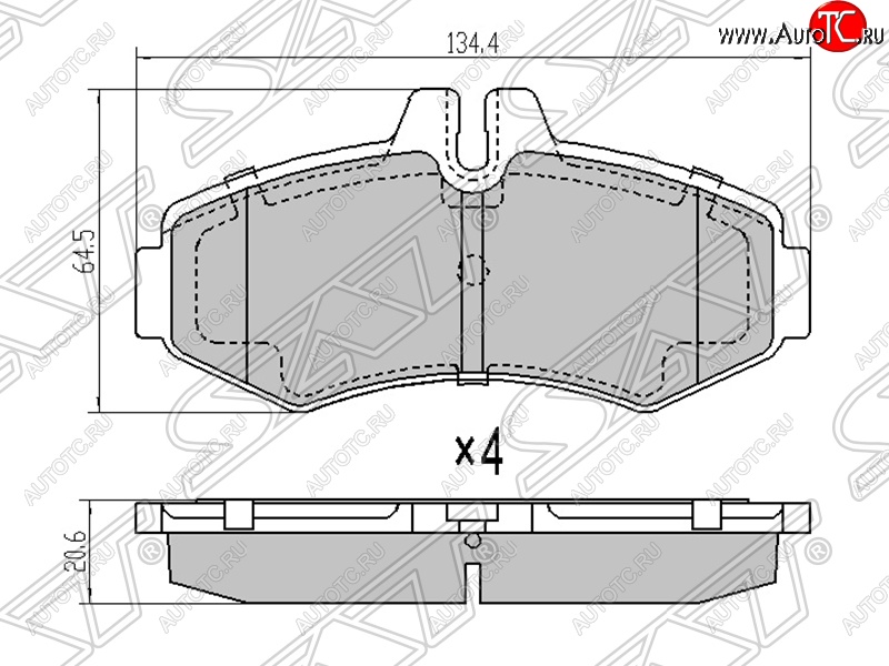 1 439 р. Колодки тормозные SAT (передние)  Mercedes-Benz Vito  W638 (1996-2003)  с доставкой в г. Екатеринбург