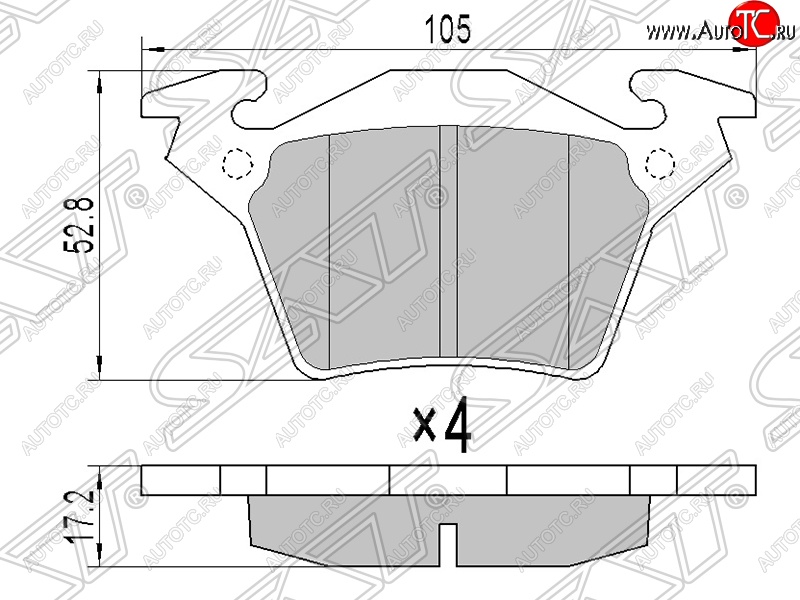 669 р. Колодки тормозные SAT (задние) Mercedes-Benz Vito W638 (1996-2003)  с доставкой в г. Екатеринбург