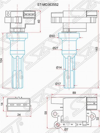 1 359 р. Катушка зажигания SAT  Mitsubishi Airtek - Outlander  CU  с доставкой в г. Екатеринбург. Увеличить фотографию 1