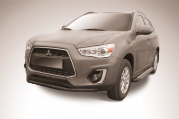 10 899 р. Защита переднего бампера d57 Slitkoff  Mitsubishi ASX (2013-2016) 1-ый рестайлинг (Цвет: серебристый)  с доставкой в г. Екатеринбург. Увеличить фотографию 1