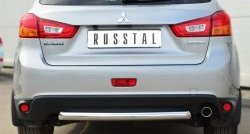 Одинарная защита заднего бампера из трубы диаметром 63 мм SLITKOFF Mitsubishi ASX 1-ый рестайлинг (2013-2016)