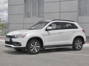 10 349 р. Защита переднего бампера (Ø75x42 мм, нержавейка) Russtal  Mitsubishi ASX (2017-2020) 2-ой рестайлинг  с доставкой в г. Екатеринбург. Увеличить фотографию 2