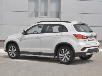 7 649 р. Защита заднего бампера (Ø63 мм, нержавейка) RUSSTAL  Mitsubishi ASX (2017-2020) 2-ой рестайлинг  с доставкой в г. Екатеринбург. Увеличить фотографию 2