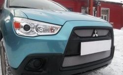 4 049 р. Сетка на бампер Allest (матовый хром) Mitsubishi ASX дорестайлинг (2010-2012)  с доставкой в г. Екатеринбург. Увеличить фотографию 2