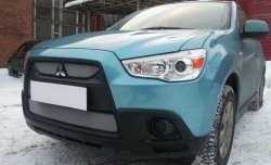 4 049 р. Сетка на бампер Allest (матовый хром) Mitsubishi ASX дорестайлинг (2010-2012)  с доставкой в г. Екатеринбург. Увеличить фотографию 3