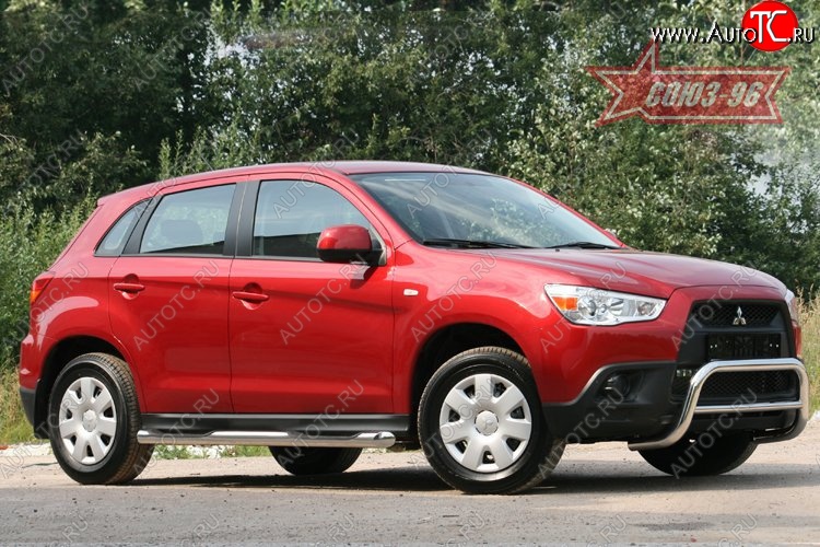 8 999 р. Защита переднего бампера Souz-96 (d60) Mitsubishi ASX дорестайлинг (2010-2012)  с доставкой в г. Екатеринбург