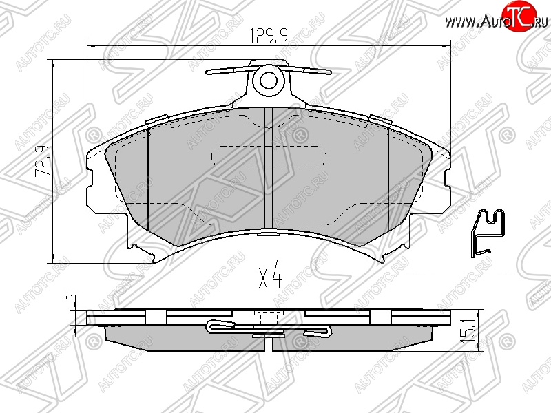 1 289 р. Колодки тормозные SAT (передние)  Mitsubishi Carisma - Colt ( Z20, Z30 хэтчбэк 3 дв.,  Z30)  с доставкой в г. Екатеринбург