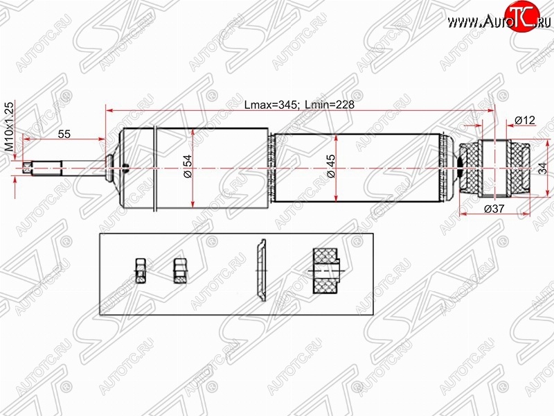 1 769 р. Амортизатор задний SAT Mitsubishi Montero Sport PA дорестайлинг (1996-2000)  с доставкой в г. Екатеринбург