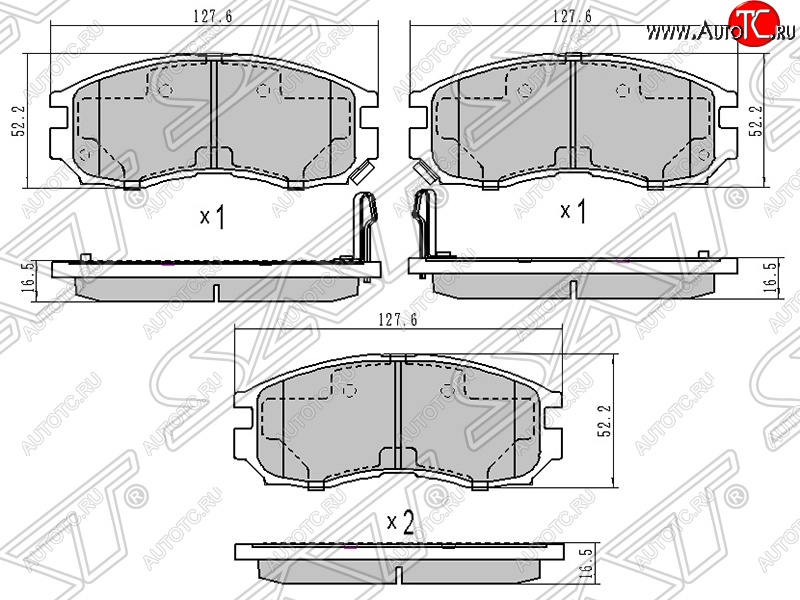 1 399 р. Колодки тормозные SAT (передние)  Mitsubishi Eclipse - Mirage  CJ,CK,CL,CM  с доставкой в г. Екатеринбург