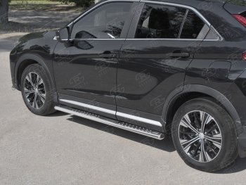 29 699 р. Пороги труба 120х60 овал с проступью Russtal Mitsubishi Eclipse Cross GK дорестайлинг (2017-2021)  с доставкой в г. Екатеринбург. Увеличить фотографию 3