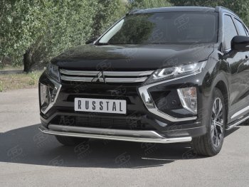 6 649 р. Защита переднего бампера (Ø42 мм, нержавейка) Russtal  Mitsubishi Eclipse Cross  GK (2017-2024)  с доставкой в г. Екатеринбург. Увеличить фотографию 4