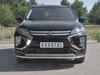 Защита переднего бампера (Ø42 мм, нержавейка) Russtal Mitsubishi (Митсубиси) Eclipse Cross (эклипс)  GK (2017-2024) GK