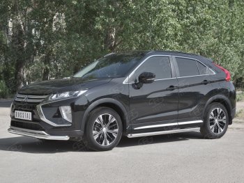 13 299 р. Защита переднего бампера (Ø63 мм, нержавейка) SLITKOFF Mitsubishi Eclipse Cross GK дорестайлинг (2017-2021)  с доставкой в г. Екатеринбург. Увеличить фотографию 2