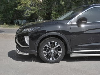 13 299 р. Защита переднего бампера (Ø63 мм, нержавейка) SLITKOFF Mitsubishi Eclipse Cross GK дорестайлинг (2017-2021)  с доставкой в г. Екатеринбург. Увеличить фотографию 3