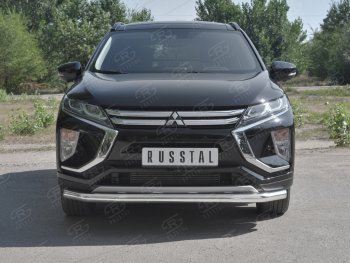 Защита переднего бампера (Ø63 мм, нержавейка) Russtal Mitsubishi Eclipse Cross GK (2017-2024)