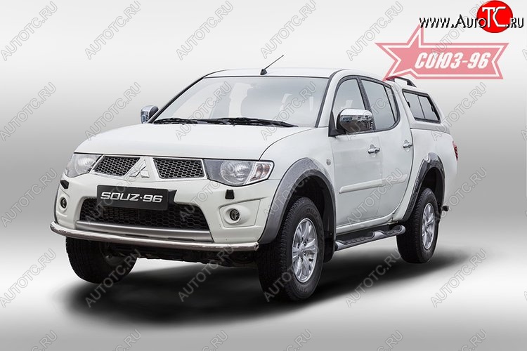 10 394 р. Защита переднего бампера одинарная Souz-96 (d60). Mitsubishi L200 5 KK,KL дорестайлинг (2015-2019)  с доставкой в г. Екатеринбург