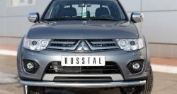 13 549 р. Одинарная защита переднего бампера диаметром 63 мм Russtal Mitsubishi L200 5 KK,KL дорестайлинг (2015-2019)  с доставкой в г. Екатеринбург. Увеличить фотографию 2