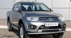 13 549 р. Одинарная защита переднего бампера диаметром 63 мм Russtal Mitsubishi L200 5 KK,KL дорестайлинг (2015-2019)  с доставкой в г. Екатеринбург. Увеличить фотографию 4