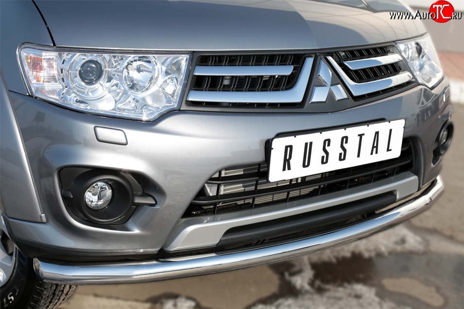 13 549 р. Одинарная защита переднего бампера диаметром 63 мм Russtal Mitsubishi L200 5 KK,KL дорестайлинг (2015-2019)  с доставкой в г. Екатеринбург